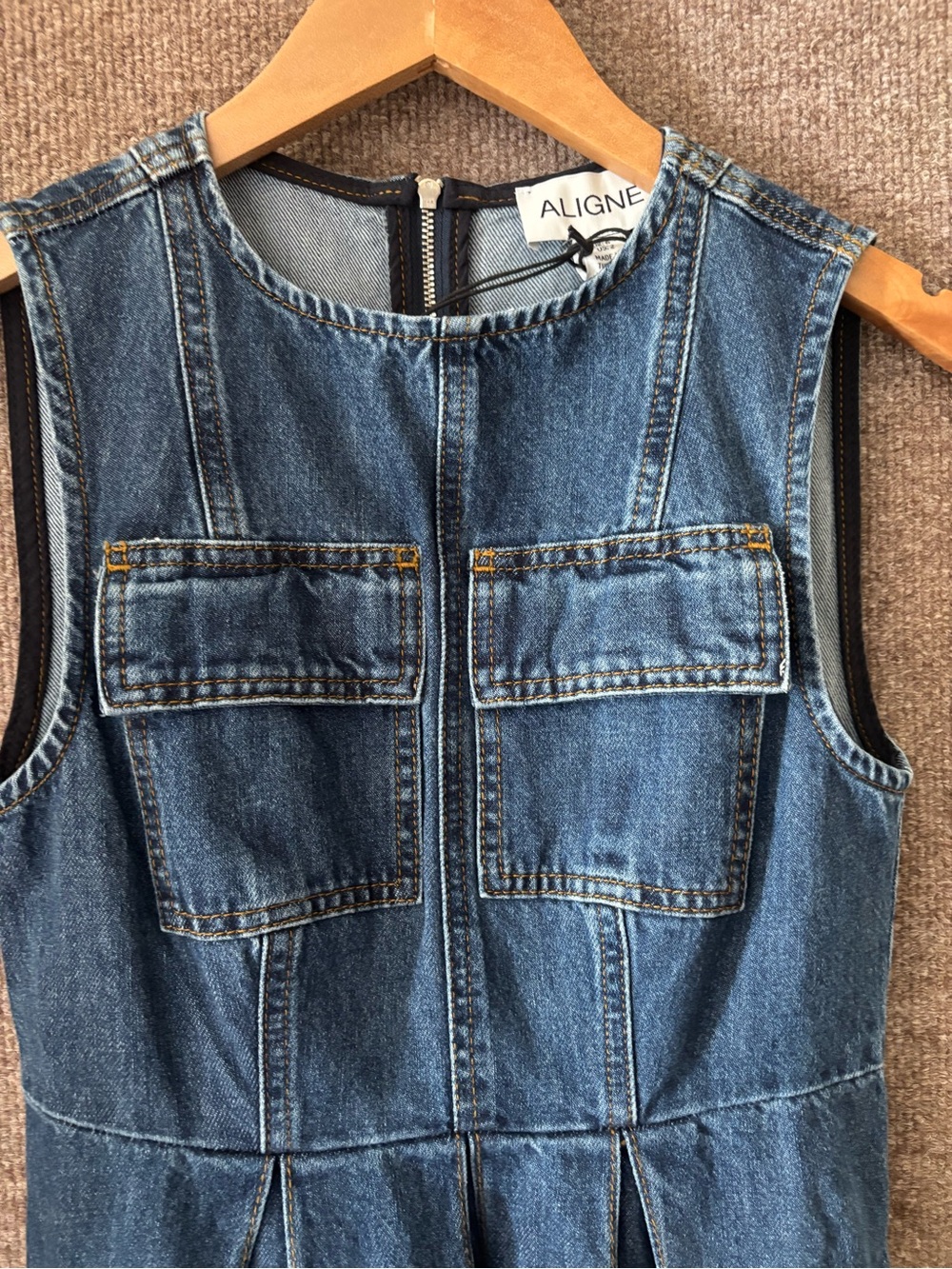 Brand New Blue Denim Midi Dress - Picture 4 of 8